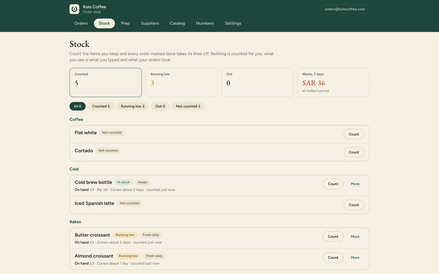 Count your stock in seconds